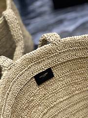 YSL Rive Gauche Supple Tote Bag In Raffia Crochet Size 38 X 35 X 14.5 CM - 4