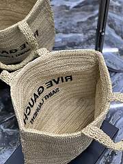 YSL Rive Gauche Supple Tote Bag In Raffia Crochet Size 38 X 35 X 14.5 CM - 3