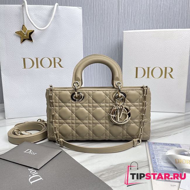 Dior Medium Lady D-Joy Bag Sand-Colored Cannage Lambskin Size 26 x 13.5 x 5 cm - 1