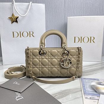 Dior Medium Lady D-Joy Bag Sand-Colored Cannage Lambskin Size 26 x 13.5 x 5 cm