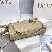 Dior Medium Lady D-Joy Bag Sand-Colored Cannage Lambskin Size 26 x 13.5 x 5 cm - 4