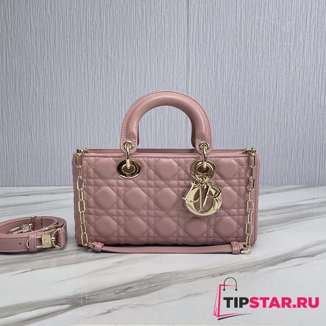 Dior Medium Lady D-Joy Bag Peony Pink Cannage Lambskin Size 26 x 13.5 x 5 cm - 1