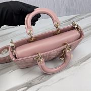 Dior Medium Lady D-Joy Bag Peony Pink Cannage Lambskin Size 26 x 13.5 x 5 cm - 4