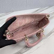 Dior Medium Lady D-Joy Bag Peony Pink Cannage Lambskin Size 26 x 13.5 x 5 cm - 3