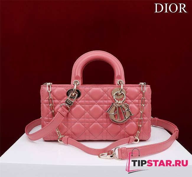 Dior Medium Lady D-Joy Bag Light Pink Cannage Lambskin Size 26 x 13.5 x 5 cm - 1