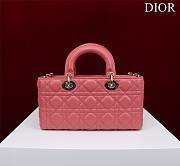 Dior Medium Lady D-Joy Bag Light Pink Cannage Lambskin Size 26 x 13.5 x 5 cm - 2
