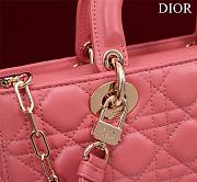 Dior Medium Lady D-Joy Bag Light Pink Cannage Lambskin Size 26 x 13.5 x 5 cm - 3