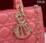 Dior Medium Lady D-Joy Bag Light Pink Cannage Lambskin Size 26 x 13.5 x 5 cm - 4