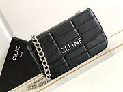 Celine Chain Shoulder Bag Matelasse Monochrome Celine In Quilted Goatskin Black Size 24 X 15 X 5 CM - 1