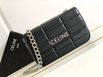 Celine Chain Shoulder Bag Matelasse Monochrome Celine In Quilted Goatskin Black Size 24 X 15 X 5 CM