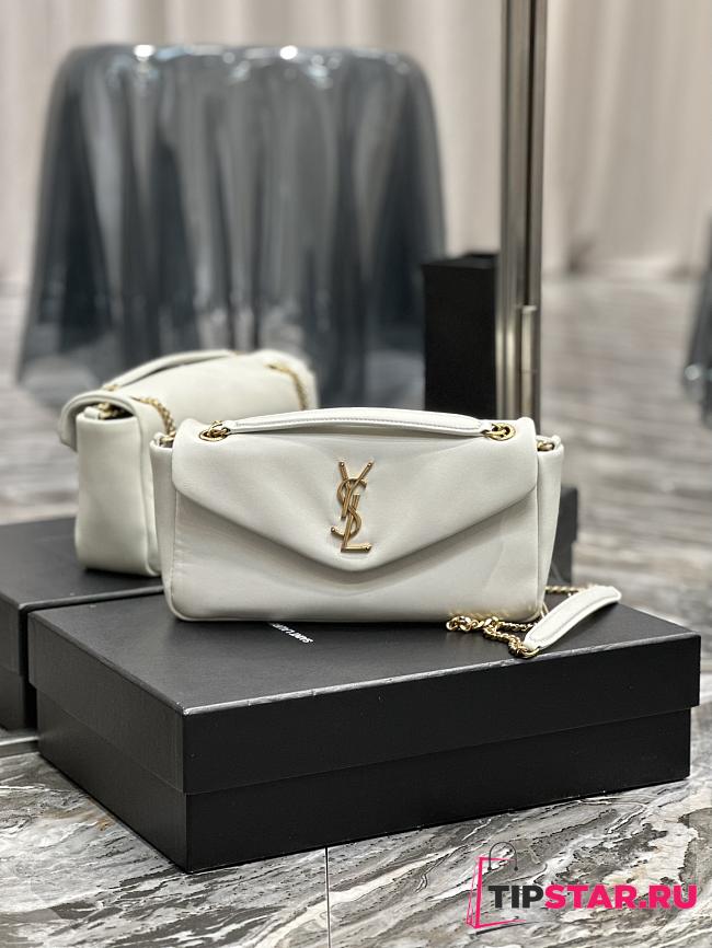YSL Calypso In Plunged Lambskin White Size 26×14×7cm - 1