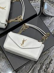 YSL Calypso In Plunged Lambskin White Size 26×14×7cm - 4