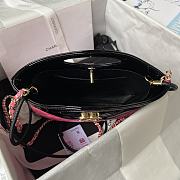 Chanel 31 Mini Shopping Bag AS4133 Pink & Black Patent Calfskin Size 22 × 23 × 5.5 cm - 5