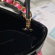 Chanel 31 Mini Shopping Bag AS4133 Pink & Black Patent Calfskin Size 22 × 23 × 5.5 cm - 2