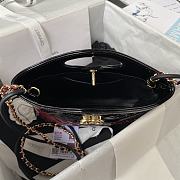 Chanel 31 Mini Shopping Bag AS4133 Burgundy & Black Patent Calfskin Size 22 × 23 × 5.5 cm - 4