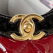 Chanel 31 Mini Shopping Bag AS4133 Burgundy & Black Patent Calfskin Size 22 × 23 × 5.5 cm - 3