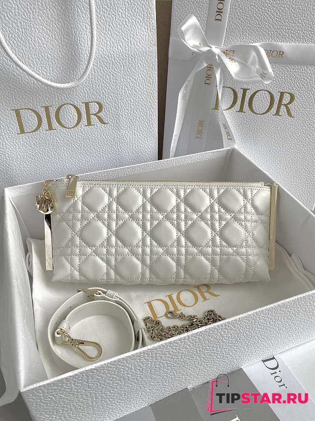 Dior Club Bag White Cannage Lambskin Size 27x12x5 cm - 1