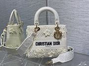 Dior Medium Lady D-Lite Bag White D-Lace Embroidery with 3D Macramé Effect Size 24 x 20 x 11 cm - 1