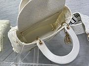 Dior Medium Lady D-Lite Bag White D-Lace Embroidery with 3D Macramé Effect Size 24 x 20 x 11 cm - 4