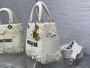 Dior Medium Lady D-Lite Bag White D-Lace Embroidery with 3D Macramé Effect Size 24 x 20 x 11 cm - 3