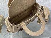 Dior Medium Lady D-Lite Bag Natural D-Lace Embroidery with 3D Macramé Effect Size 24 x 20 x 11 cm - 5