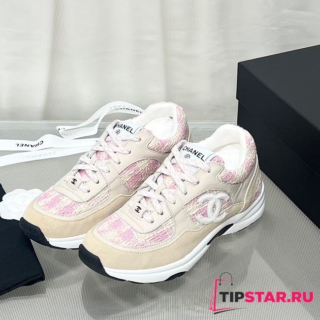 Chanel Sneakers Pink Tweed G38299 - 1