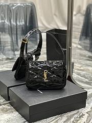 YSL Le 57 Hobo Bag In Quilted Patent Black Size 24×18×5.5cm - 1