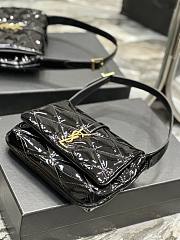 YSL Le 57 Hobo Bag In Quilted Patent Black Size 24×18×5.5cm - 3