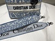 Dior Medium Lady D-Lite Bag Blue Dior Brocart Denim-Effect Embroidery Size 24 x 20 x 11 cm - 3