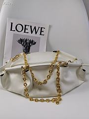 Loewe Small Bag In Shiny Nappa Calfskin With Chain White Size 35*21*11.5cm - 4