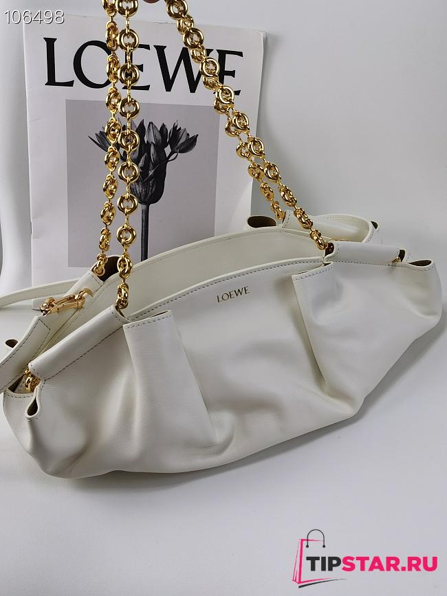 Loewe Small Bag In Shiny Nappa Calfskin With Chain White Size 35*21*11.5cm - 1