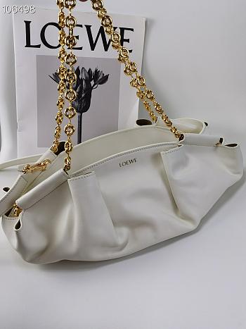 Loewe Small Bag In Shiny Nappa Calfskin With Chain White Size 35*21*11.5cm