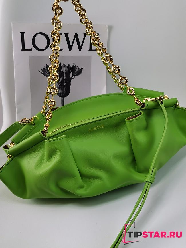 Loewe Small Bag In Shiny Nappa Calfskin With Chain Green Size 35*21*11.5cm - 1