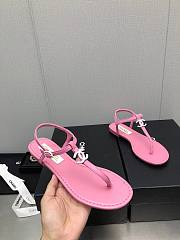 Chanel Sandals Lambskin Pink G40018 - 5