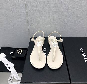 Chanel Sandals Lambskin Ivory G40018