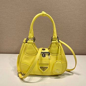 Prada Moon Padded Nappa-Leather Bag 1BA381 Yellow Size 16x7.5x22.5cm