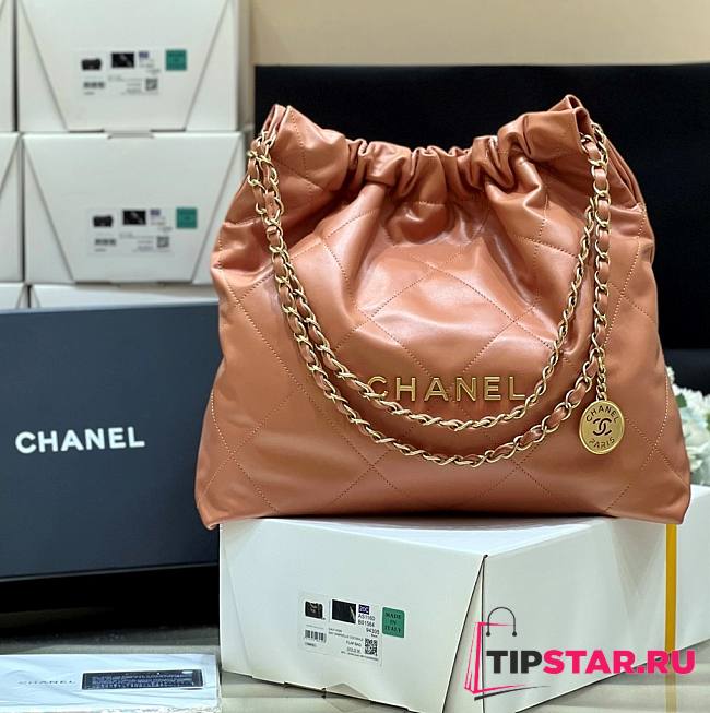 Chanel 22 Handbag AS3261 Pink Gold Size 39 × 42 × 8 cm - 1
