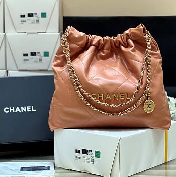 Chanel 22 Handbag AS3261 Pink Gold Size 39 × 42 × 8 cm
