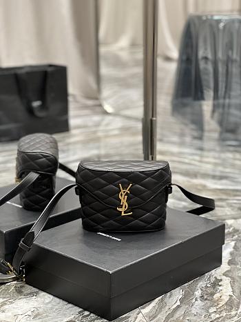 YSL June Box Bag In Quilted Lambskin Black 710080 Size 19 X 15 X 8 CM