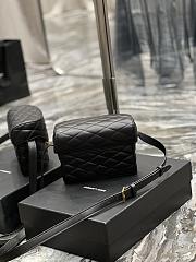 YSL June Box Bag In Quilted Lambskin Black 710080 Size 19 X 15 X 8 CM - 4