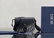 Dior Essentials Mini Saddle Bag With Strap Beige and Black Dior Oblique Size 23 x 18 x 6 cm - 1