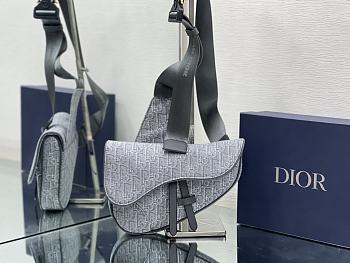 Dior Saddle Bag Ruthenium-Colored Dior Oblique Jacquard Size 26 x 19 x 4.5 cm