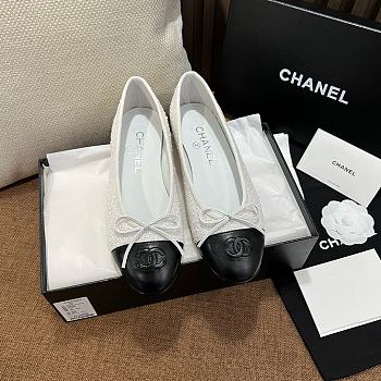 Chanel Ballet Flats G02819 White & Black