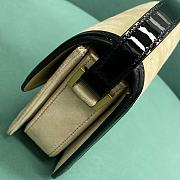 YSL Solferino Small Satchel In Quilted Nubuck Suede Off White And Black Size 18,5 X 14 X 6 CM - 5