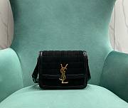 YSL Solferino Small Satchel In Quilted Nubuck Suede Black Size 18,5 X 14 X 6 CM - 1