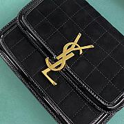 YSL Solferino Small Satchel In Quilted Nubuck Suede Black Size 18,5 X 14 X 6 CM - 2