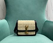 YSL Solferino Small In Quilted Nubuck Suede Off White And Black Size 18,5 X 14 X 6 CM - 1