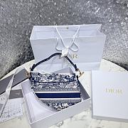 Dior Saddle Bag Blue Toile de Jouy Embroidery Size 25.5 x 20 x 6.5 cm - 5
