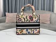 Medium Lady D-Lite Bag Natural Multicolor Raffia Embroidered with Dior Petites Fleurs Size 24 x 20 x 11 cm - 5