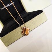 Van Cleef & Arpels Vintage Alhambra Pendant Tiger Eye Necklace - 1